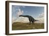 Large Brachiosaurus in a Barren Evnironment-null-Framed Art Print