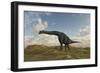 Large Brachiosaurus in a Barren Evnironment-null-Framed Art Print