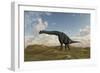 Large Brachiosaurus in a Barren Evnironment-null-Framed Art Print