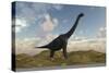 Large Brachiosaurus in a Barren Evnironment-null-Stretched Canvas