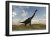 Large Brachiosaurus in a Barren Evnironment-null-Framed Premium Giclee Print