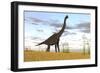 Large Brachiosaurus in a Grassy Field-null-Framed Art Print