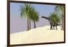 Large Brachiosaurus in a Tropical Environment-null-Framed Art Print