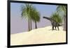 Large Brachiosaurus in a Tropical Environment-null-Framed Art Print