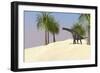 Large Brachiosaurus in a Tropical Environment-null-Framed Art Print