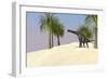 Large Brachiosaurus in a Tropical Environment-null-Framed Art Print