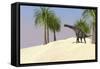 Large Brachiosaurus in a Tropical Environment-null-Framed Stretched Canvas