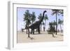 Large Brachiosaurus in a Tropical Environment-null-Framed Art Print