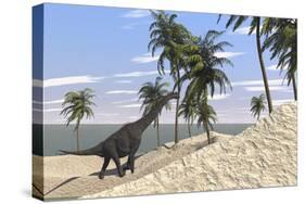Large Brachiosaurus in a Tropical Environment-null-Stretched Canvas
