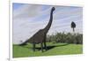 Large Brachiosaurus in an Open Field-null-Framed Art Print