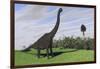 Large Brachiosaurus in an Open Field-null-Framed Art Print