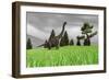 Large Brachiosaurus in an Open Field-null-Framed Art Print