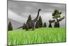 Large Brachiosaurus in an Open Field-null-Mounted Art Print