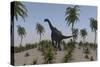 Large Brachiosaurus Roaming a Prehistoric Environment-null-Stretched Canvas