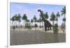 Large Brachiosaurus Standing at the Water's Edge-null-Framed Art Print