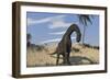 Large Brachiosaurus Standing in Water-null-Framed Art Print