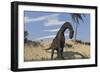 Large Brachiosaurus Standing in Water-null-Framed Art Print