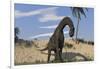 Large Brachiosaurus Standing in Water-null-Framed Art Print