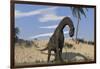 Large Brachiosaurus Standing in Water-null-Framed Art Print