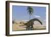 Large Brachiosaurus Walking Along the Water's Edge-null-Framed Art Print