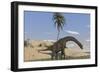 Large Brachiosaurus Walking Along the Water's Edge-null-Framed Art Print