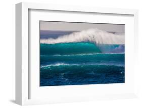 Large breaking wave, West Oahu, Hawaii-Mark A Johnson-Framed Photographic Print