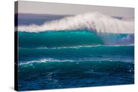 Large breaking wave, West Oahu, Hawaii-Mark A Johnson-Stretched Canvas