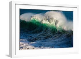 Large breaking wave, West Oahu, Hawaii-Mark A Johnson-Framed Photographic Print