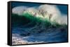 Large breaking wave, West Oahu, Hawaii-Mark A Johnson-Framed Stretched Canvas