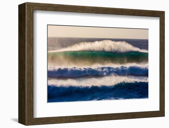 Large breaking wave, West Oahu, Hawaii-Mark A Johnson-Framed Photographic Print