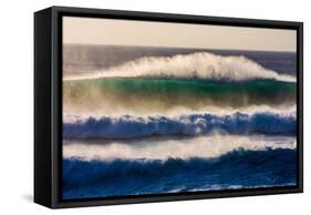 Large breaking wave, West Oahu, Hawaii-Mark A Johnson-Framed Stretched Canvas