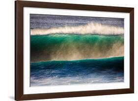 Large breaking wave, West Oahu, Hawaii-Mark A Johnson-Framed Photographic Print