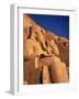 Large Carved Seated Statues of the Pharaoh, Temple of Rameses II, Nubia, Egypt-Sylvain Grandadam-Framed Photographic Print