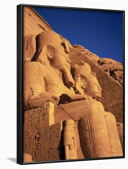 Large Carved Seated Statues of the Pharaoh, Temple of Rameses II, Nubia, Egypt-Sylvain Grandadam-Framed Photographic Print