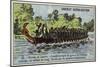Large Central African War Canoe-null-Mounted Giclee Print