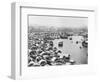 Large Collection of Boats in Singapore Harbor-null-Framed Photographic Print