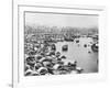 Large Collection of Boats in Singapore Harbor-null-Framed Photographic Print