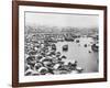 Large Collection of Boats in Singapore Harbor-null-Framed Photographic Print