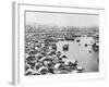 Large Collection of Boats in Singapore Harbor-null-Framed Photographic Print