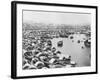 Large Collection of Boats in Singapore Harbor-null-Framed Photographic Print