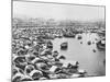 Large Collection of Boats in Singapore Harbor-null-Mounted Photographic Print