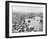 Large Collection of Boats in Singapore Harbor-null-Framed Photographic Print