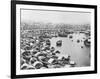 Large Collection of Boats in Singapore Harbor-null-Framed Photographic Print