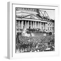 Large Crowd at Abraham Lincoln Inaugural Speech-null-Framed Photographic Print