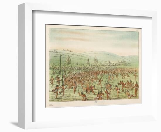 Large Crowd of Native Americans Play Lacrosse-George Catlin-Framed Photographic Print