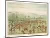 Large Crowd of Native Americans Play Lacrosse-George Catlin-Mounted Photographic Print