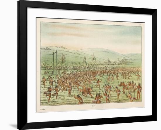 Large Crowd of Native Americans Play Lacrosse-George Catlin-Framed Photographic Print