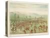 Large Crowd of Native Americans Play Lacrosse-George Catlin-Stretched Canvas