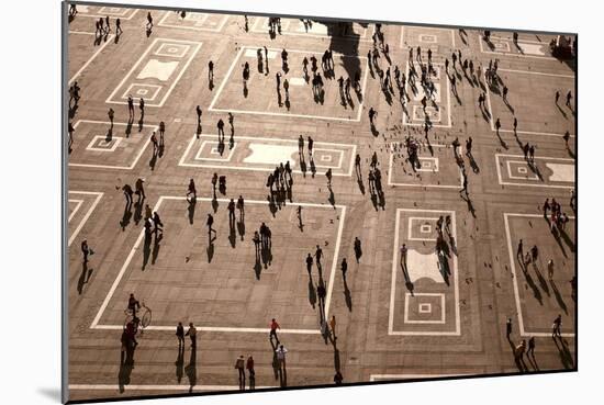 Large Crowd of People Gathering on Urban Square.-monotoomono-Mounted Photographic Print