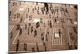 Large Crowd of People Gathering on Urban Square.-monotoomono-Mounted Photographic Print